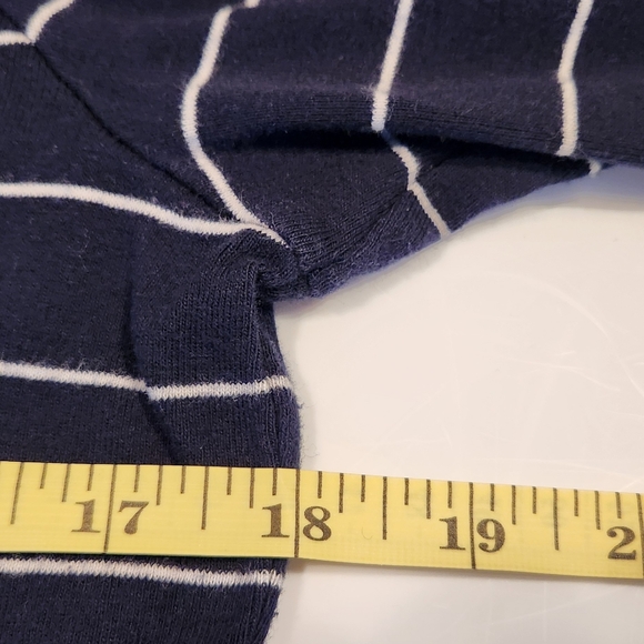 Chaps Classics Navy Striped Women's Top - Picture 4 of 6